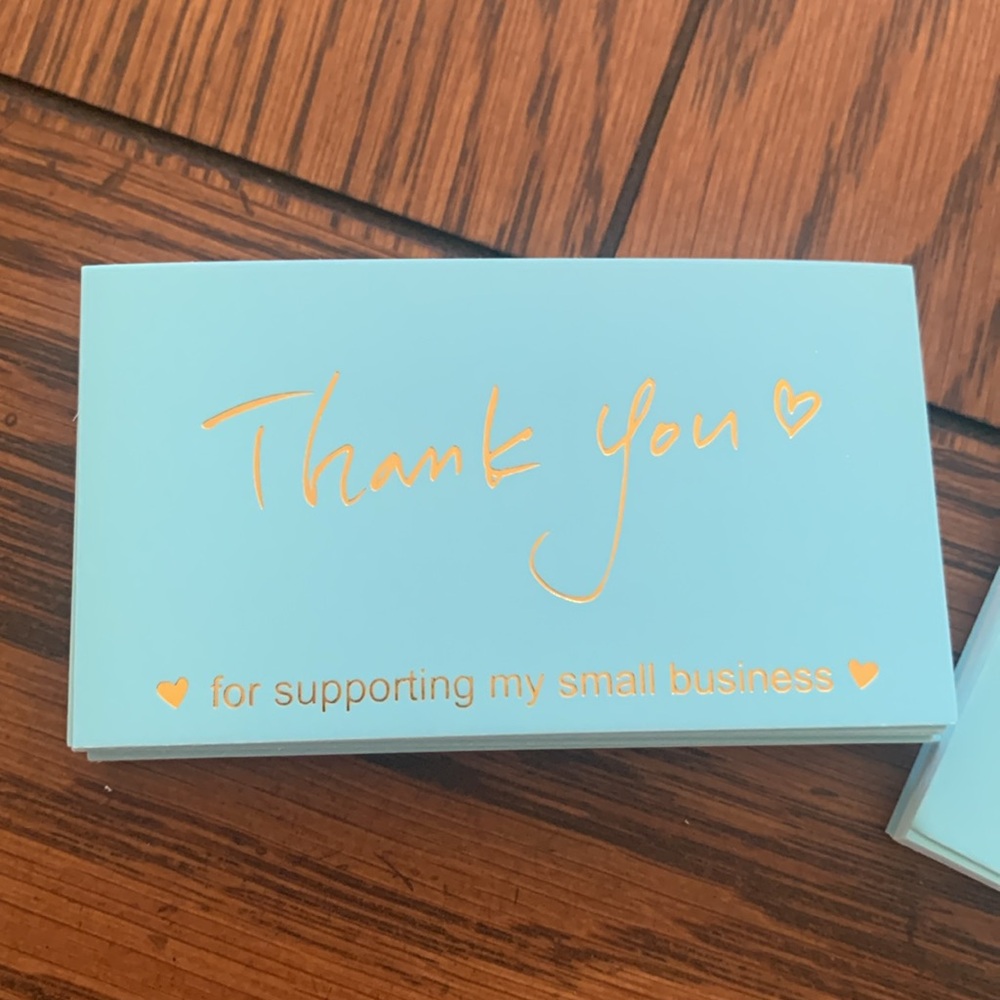 Thank You Cards 25pk “Tiffany Blue” 3.5x2” - Picture 3 of 5